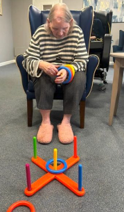 resident playing ring toss